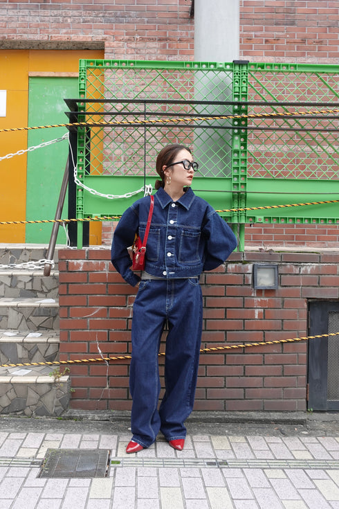 ホワイトボタンデニムJK